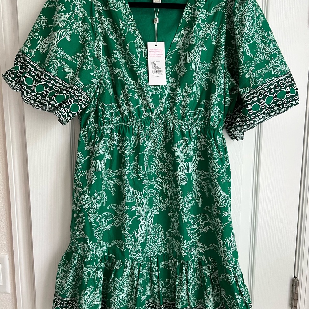 Lilly Pulitzer Green and White Floral Dress